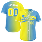Custom Yellow Blue Gradient Fashion Personalized Authentic Baseball Jersey BSBJ01-D0a7aa0
