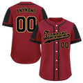 Custom Red Black Raglan Sleeves Personalized Authentic Baseball Jersey BSBJ01-D017162