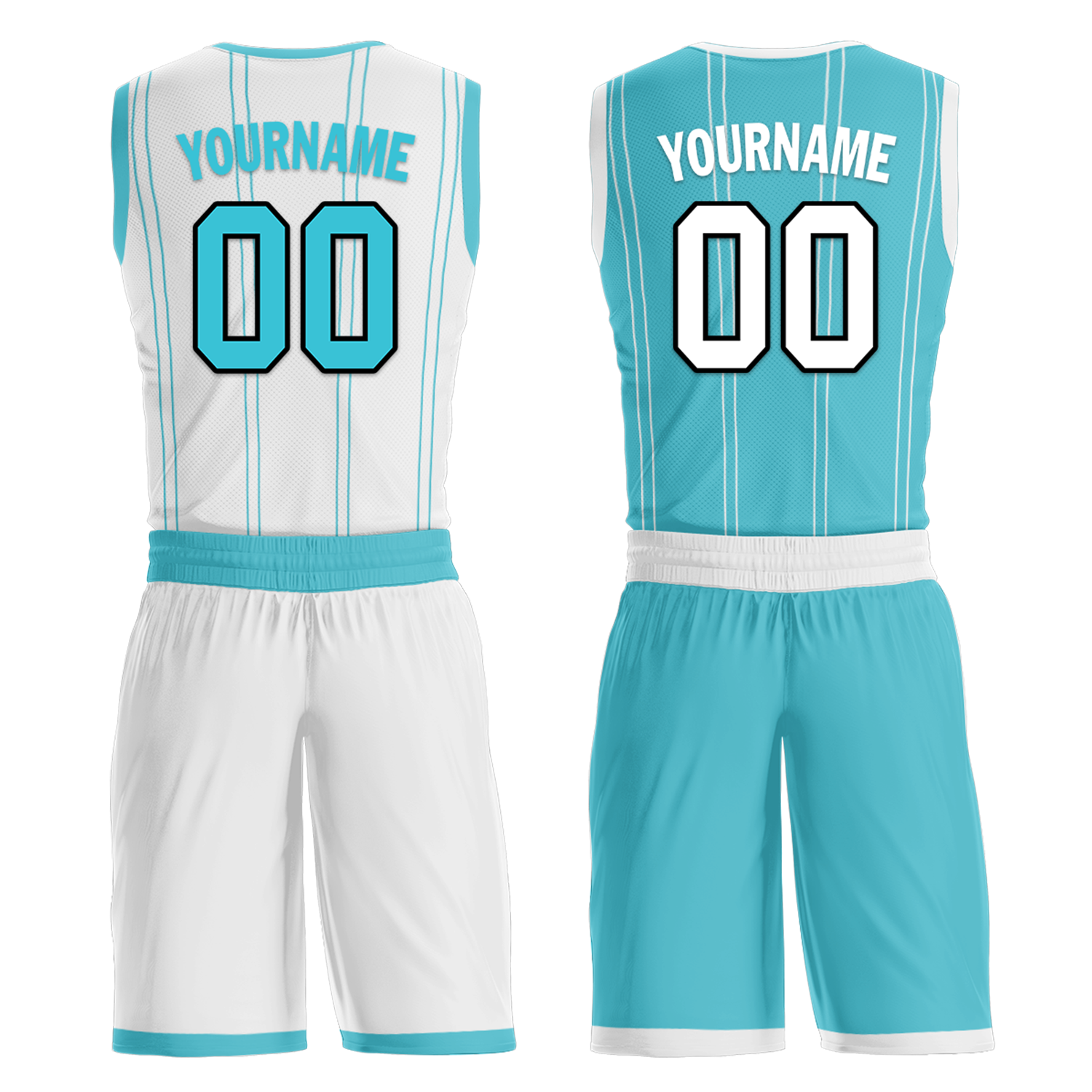Custom White Blue Classic Style Reversible Basketball Uniform Personalized COOLMAX BBJR-D017013