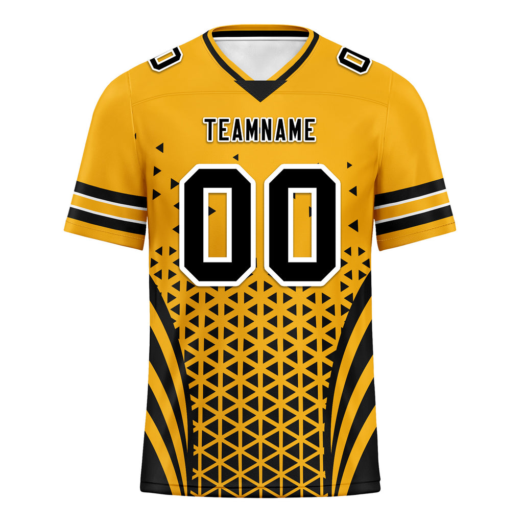 Custom Yellow Black Pennsylvania Football Jersey and Sports Shoes Combo Offer Personalized Combo ZH-D023031-30