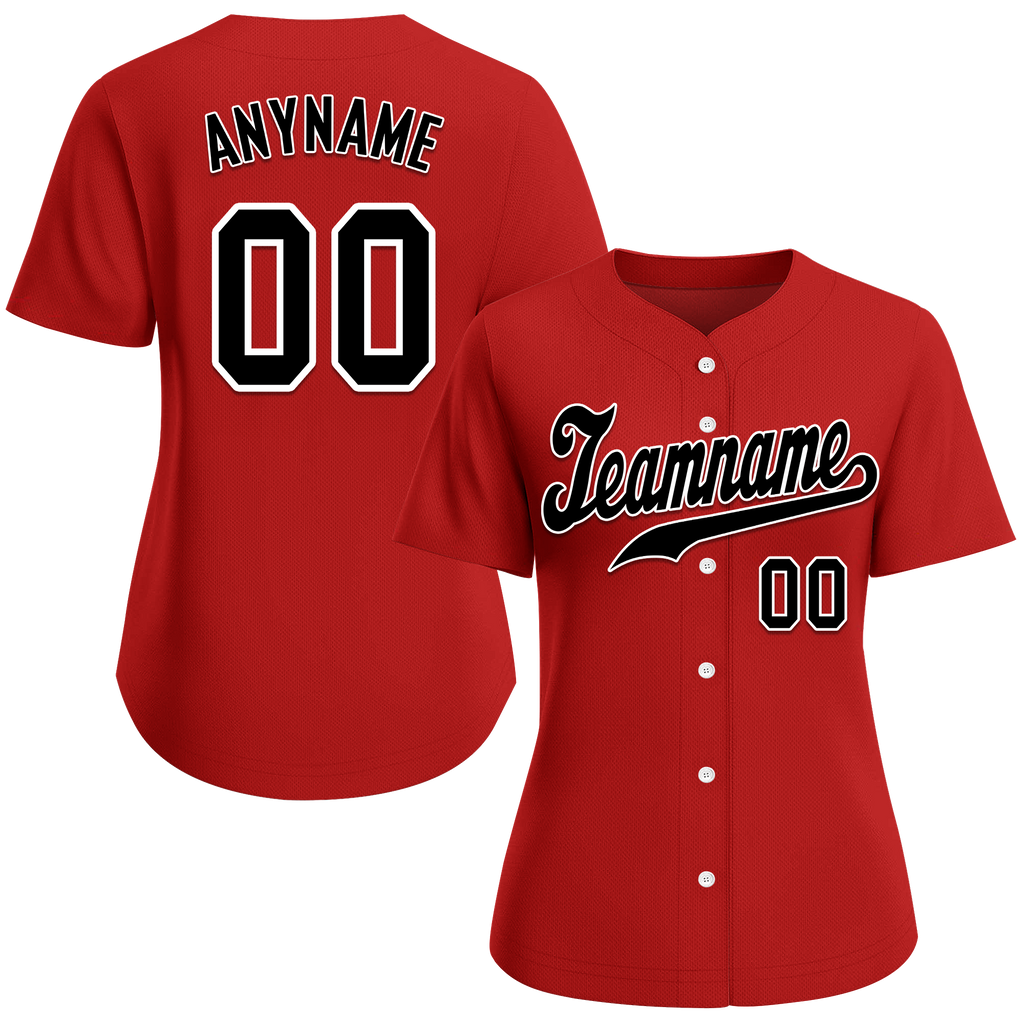 Custom Red Classic Style Black Personalized Authentic Baseball Jersey BSBJ01-bd0fa09