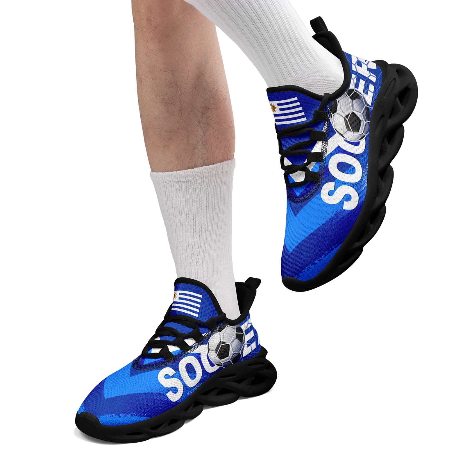 Custom Uruguay 2026 World Cup Sneakers DIY Country Flag Running Shoes Lightweight Sport Shoes Gift for Football Fans Personalized Team Name and Logo FN003-F009072-5