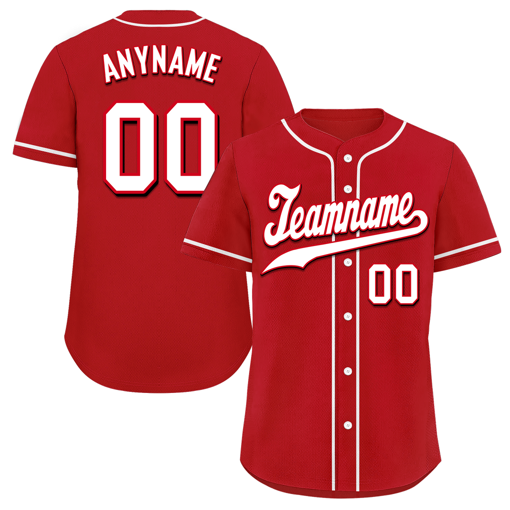 Custom Red Classic Style White Personalized Authentic Baseball Jersey BSBJ01-bd0fadf