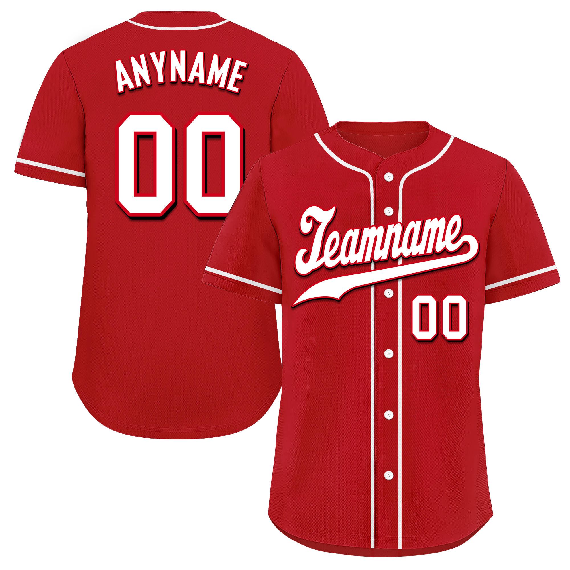 Custom Red Classic Style White Personalized Authentic Baseball Jersey BSBJ01-bd0fadf
