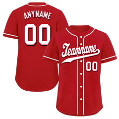 Custom Red Classic Style White Personalized Authentic Baseball Jersey BSBJ01-bd0fadf