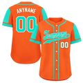 Custom Orange Cyan Raglan Sleeves Personalized Authentic Baseball Jersey BSBJ01-D017193