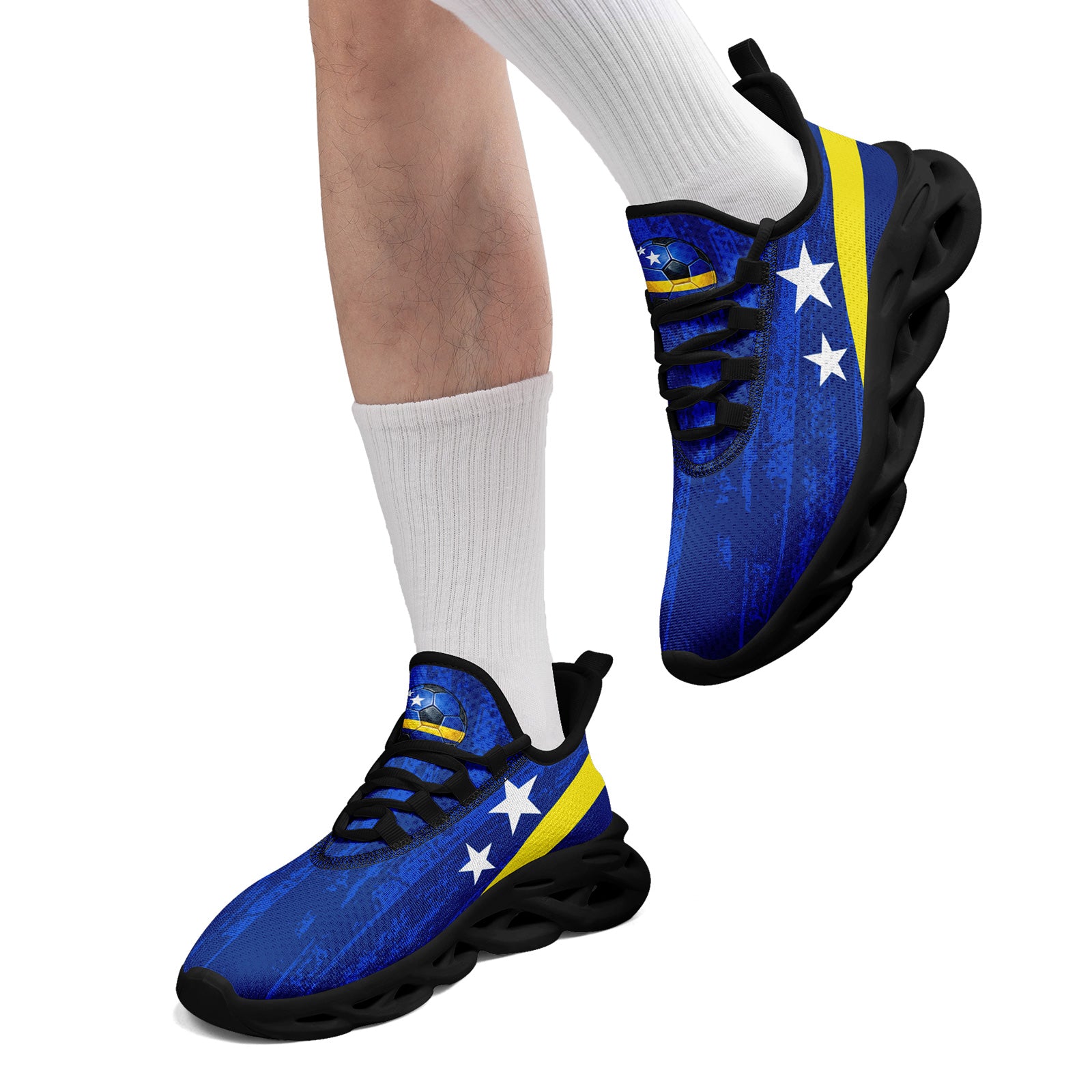 Custom Curaçao 2026 World Cup Sneakers DIY Country Flag Running Shoes Lightweight Sport Shoes Gift for Football Fans Personalized Team Name and Logo FN003-F009074-2