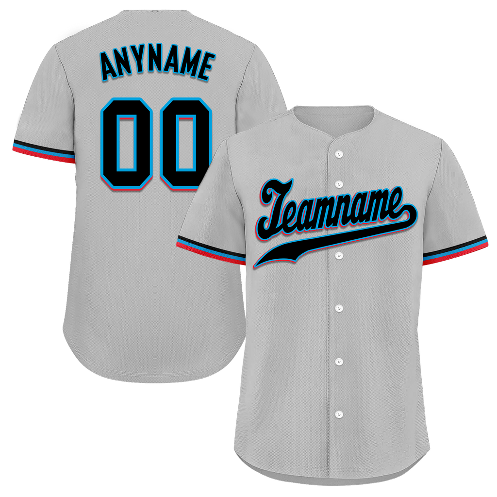 Custom Grey Classic Style Black Personalized Authentic Baseball Jersey BSBJ01-bd0facf