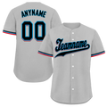 Custom Grey Classic Style Black Personalized Authentic Baseball Jersey BSBJ01-bd0facf