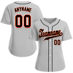 Custom Grey Classic Style Black Personalized Authentic Baseball Jersey BSBJ01-bd0faac