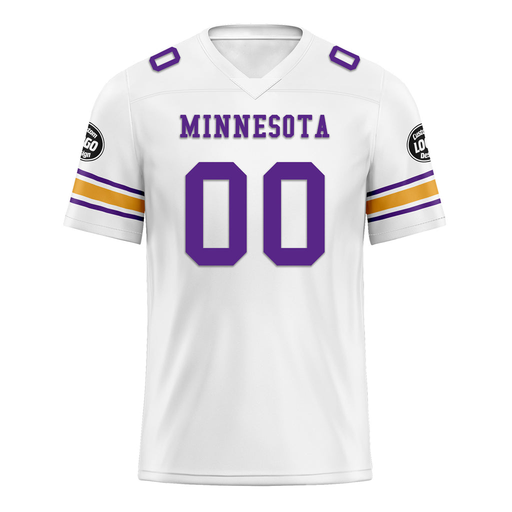 Custom White Purple Minnesota Personalized Authentic Football Jersey FBJ02-D020256-9