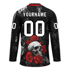Custom Black Red Gothic Personalized Hockey Jersey HCKJ01-E0601-04