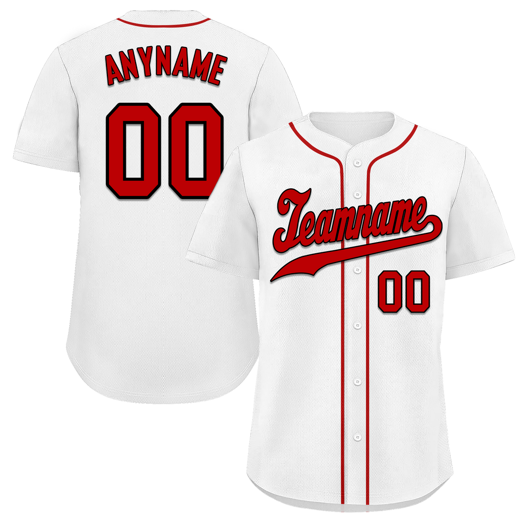Custom White Classic Style Red Personalized Authentic Baseball Jersey BSBJ01-bd0faa0
