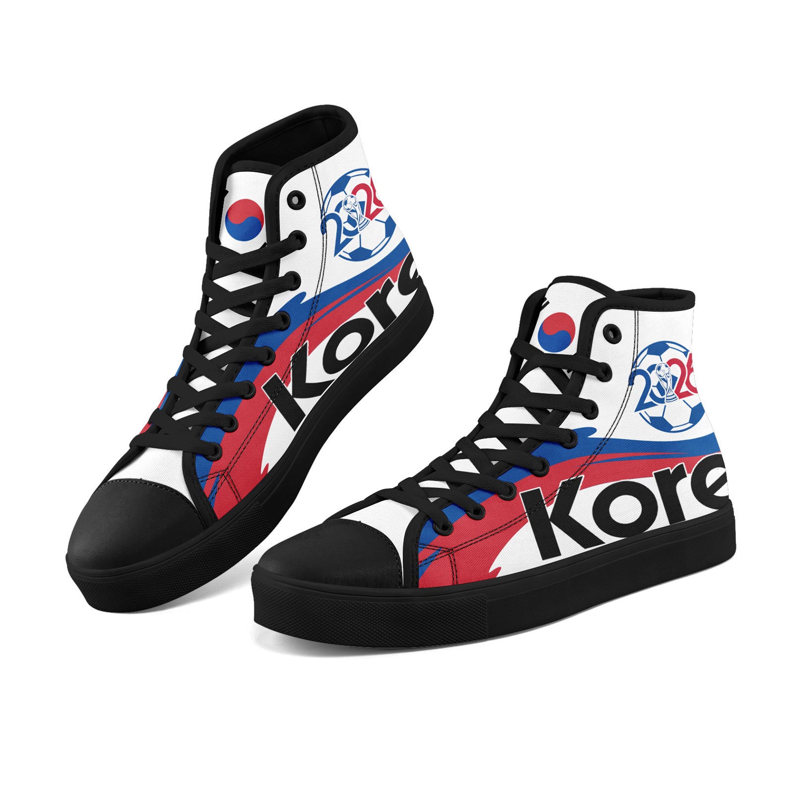 Custom South Korea 2026 World Cup Sneakers DIY Country Flag Running Shoes Lightweight Sport Shoes Gift for Football Fans Personalized Team Name and Logo FN024-F009070-3