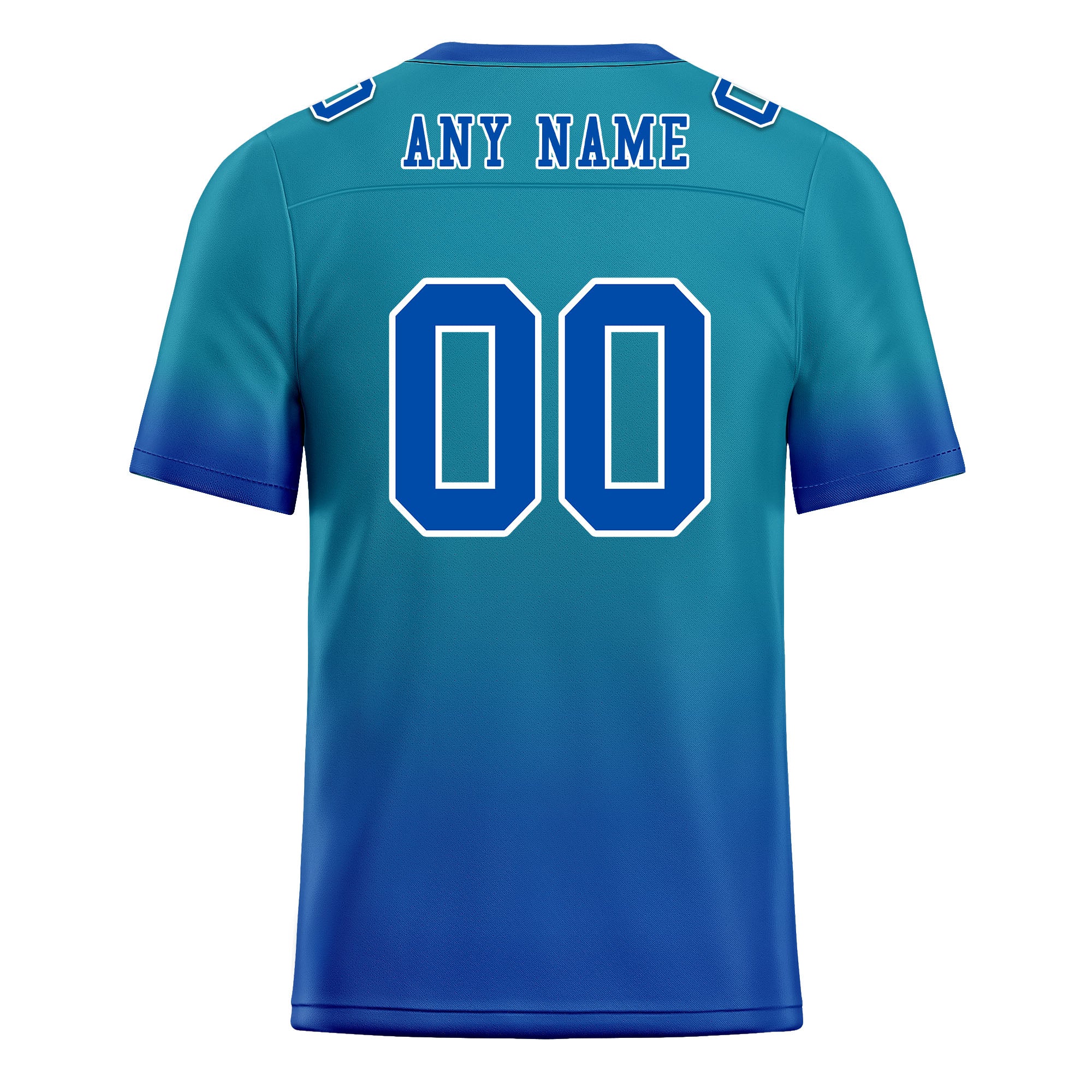 Custom Dark Teal Blue Fade Fashion Personalized Authentic Football Jersey FBJ02-D06101