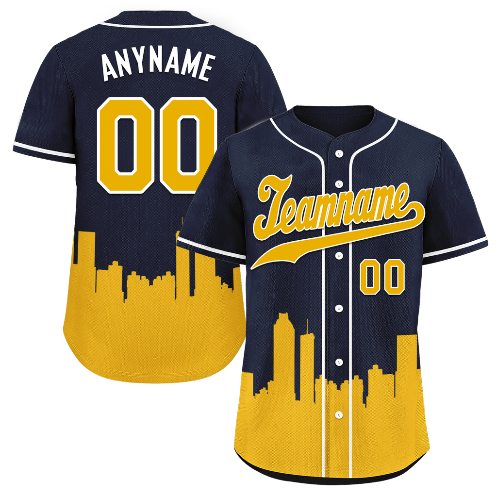 Custom Blue Orange City Edition Personalized Authentic Baseball Jersey BSBJ01-D017134