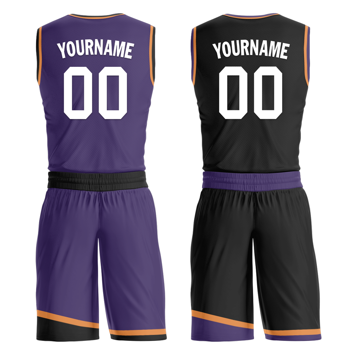 Custom Purple Black Classic Style Reversible Basketball Uniform Personalized Ordinary BBJR-D017058