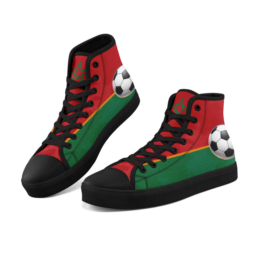 Custom Morocco 2026 World Cup Sneakers DIY Country Flag Running Shoes Lightweight Sport Shoes Gift for Football Fans Personalized Team Name and Logo FN024-F009090-3