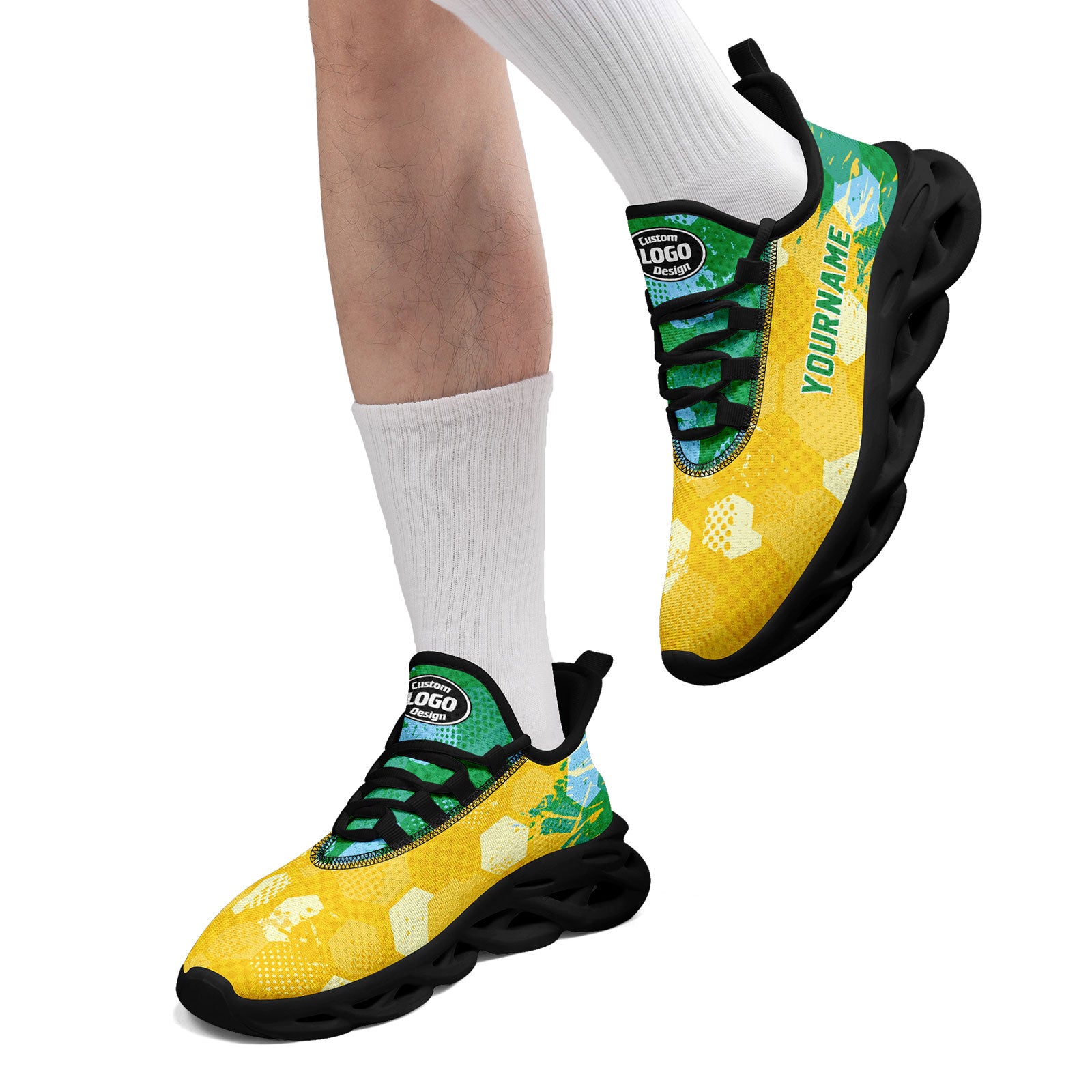Custom 2026 World Cup Brazil Sneakers DIY Country Flag Running Shoes Lightweight Sport Shoes Gift for Football Fans Personalized Team Name and Logo FN003-F027085-3