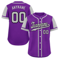Custom Purple Gray Raglan Sleeves Personalized Authentic Baseball Jersey BSBJ01-D017173