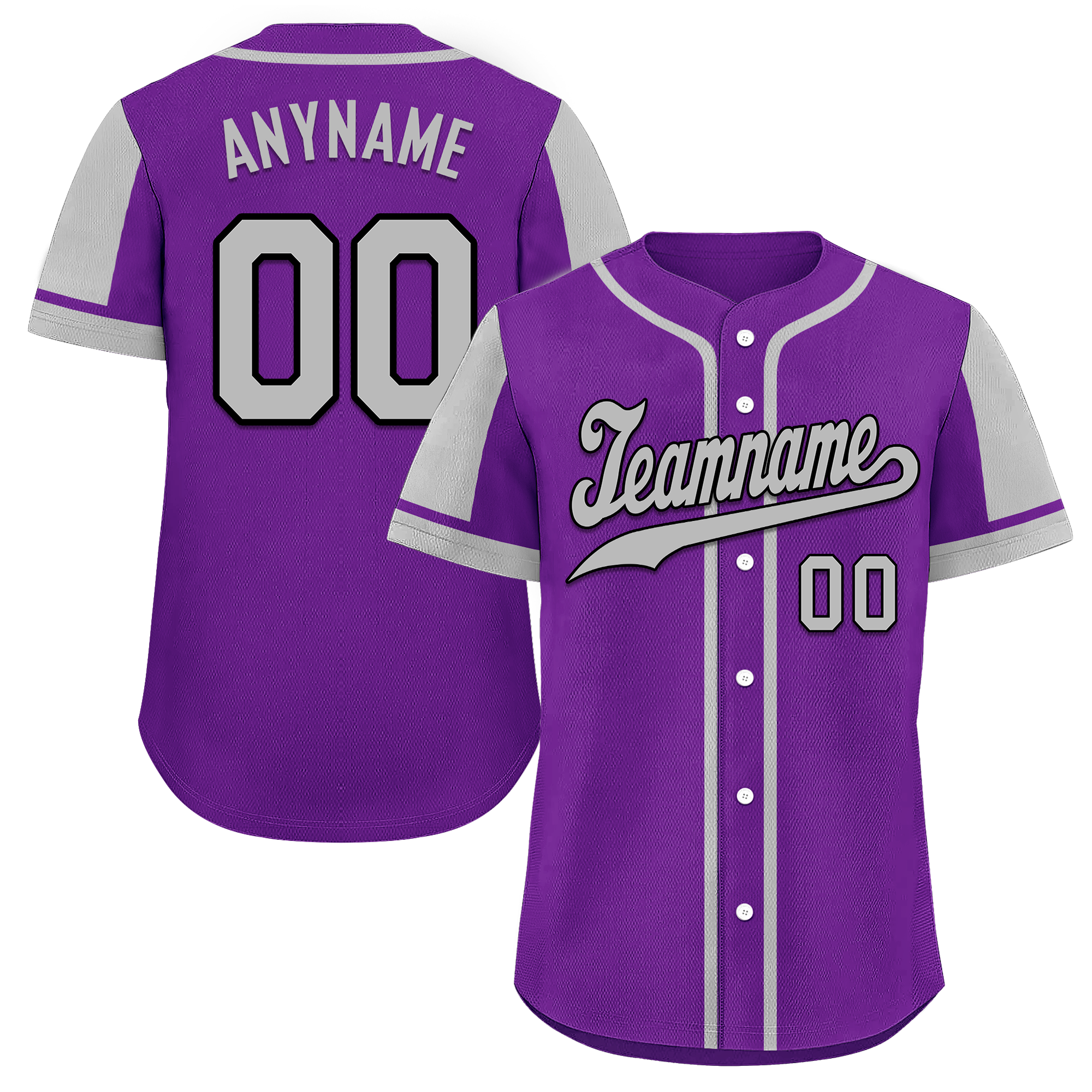 Custom Purple Gray Raglan Sleeves Personalized Authentic Baseball Jersey BSBJ01-D017173