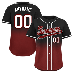 Custom Black Red Fade Fashion Personalized Authentic Baseball Jersey BSBJ01-D0a70f0