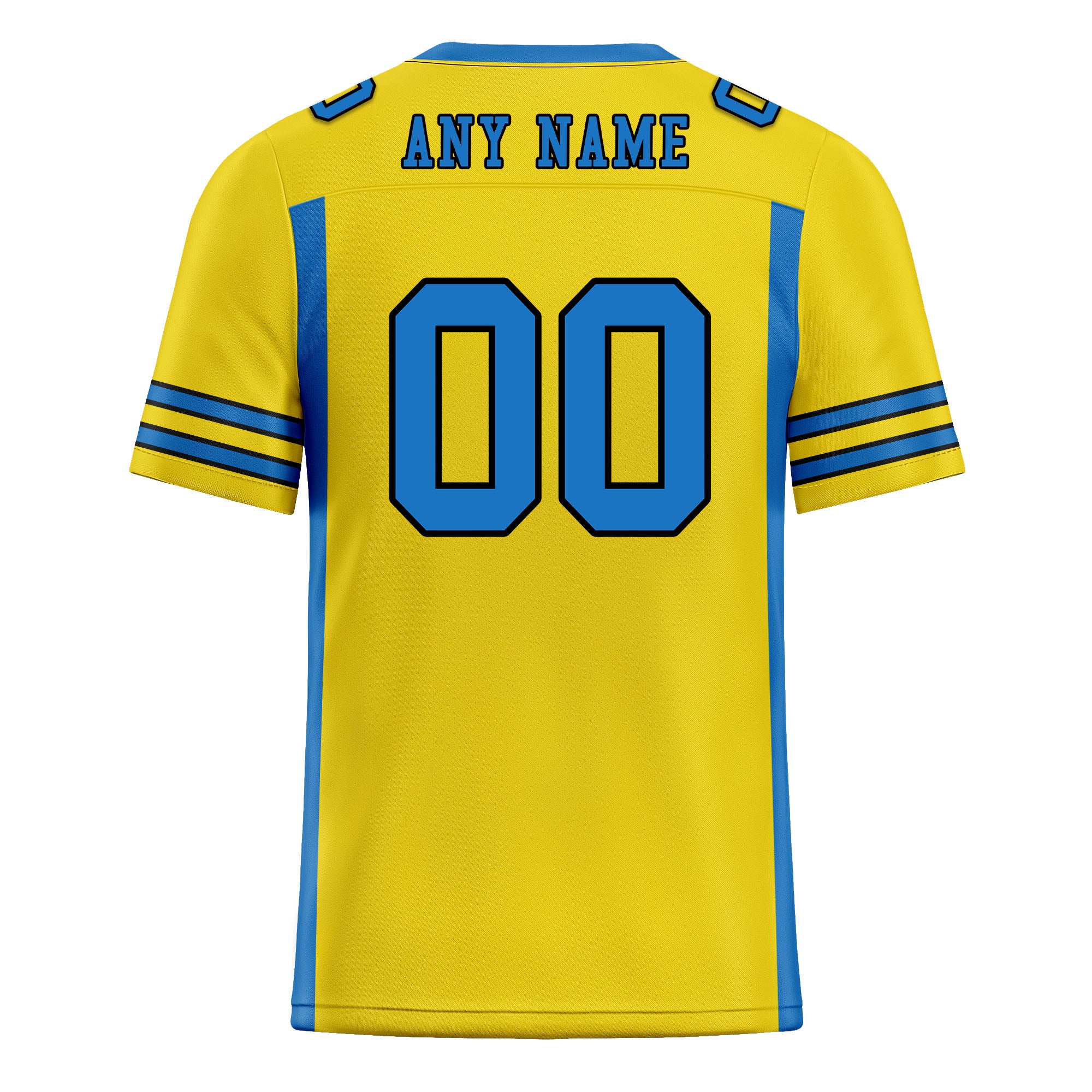 Custom Lemon Yellow Striped Sleeves Personalized Authentic Football Jersey FBJ02-D06051