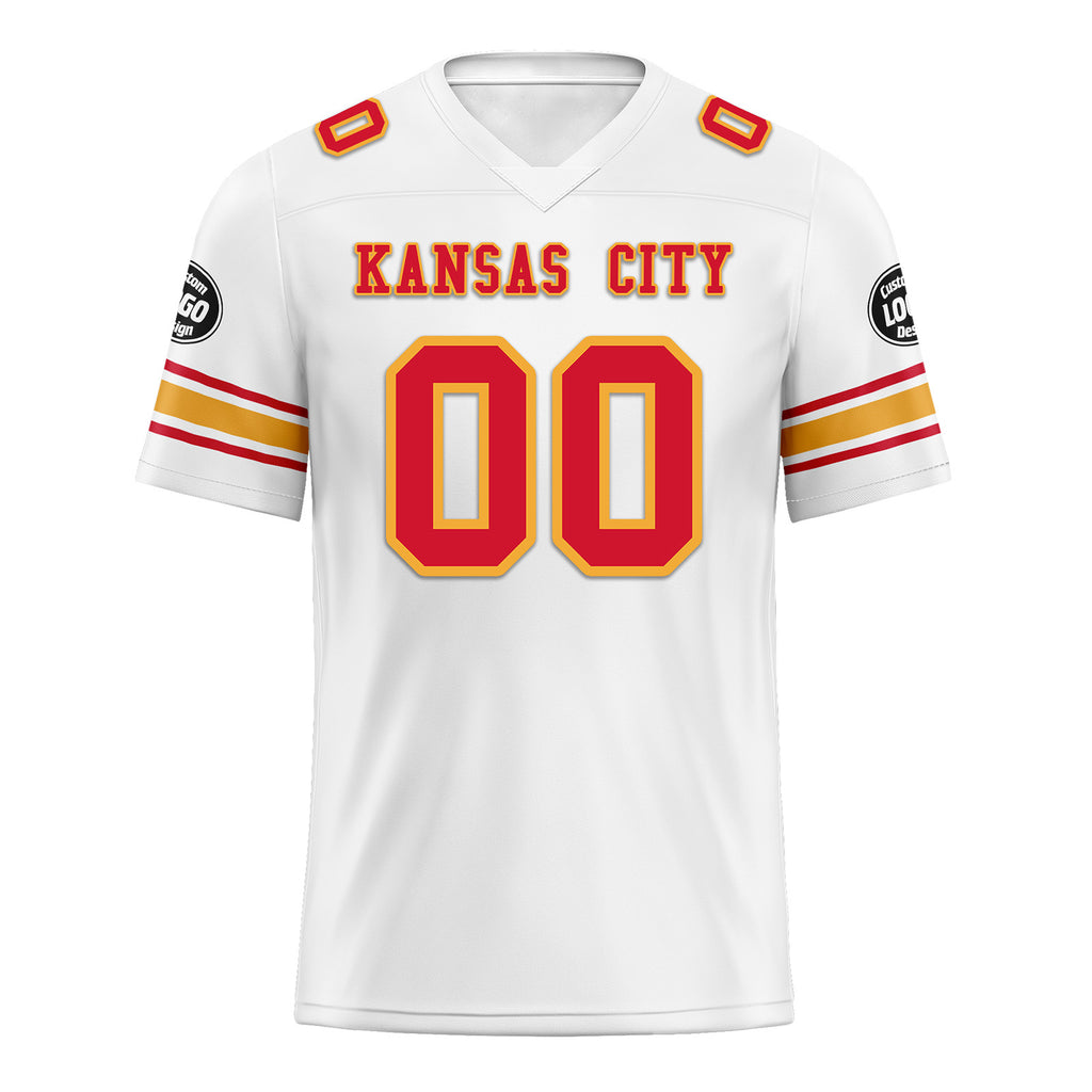 Custom White Kansas City Personalized Authentic Football Jersey FBJ02-D020256-24