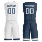 Custom White Blue Classic Style Reversible Basketball Uniform Personalized Ordinary BBJR-D017043