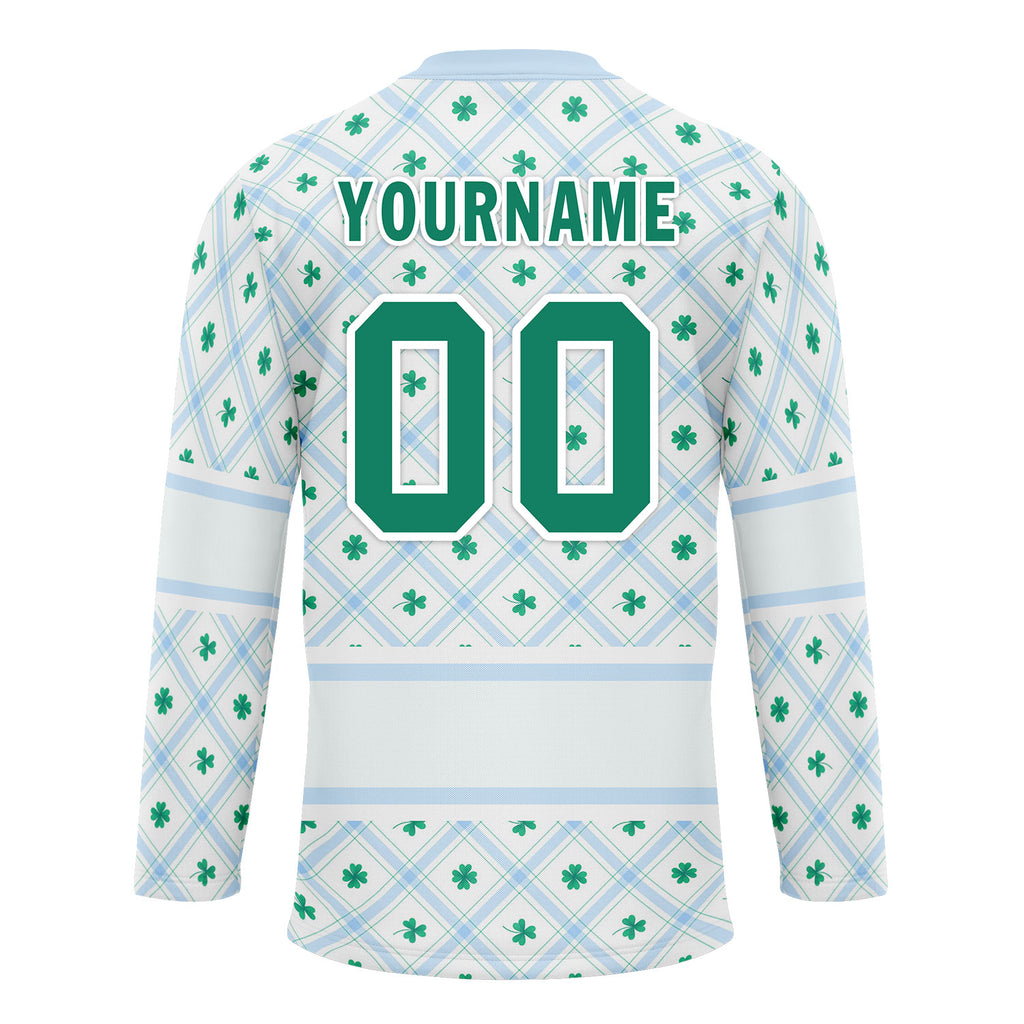 Custom Four-leaf clover Personalized Hockey Jersey HCKJ01-E0615-7