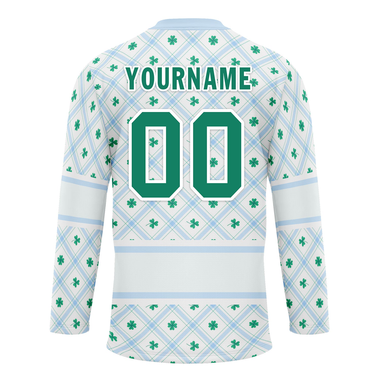 Custom Four-leaf clover Personalized Hockey Jersey HCKJ01-E0615-7