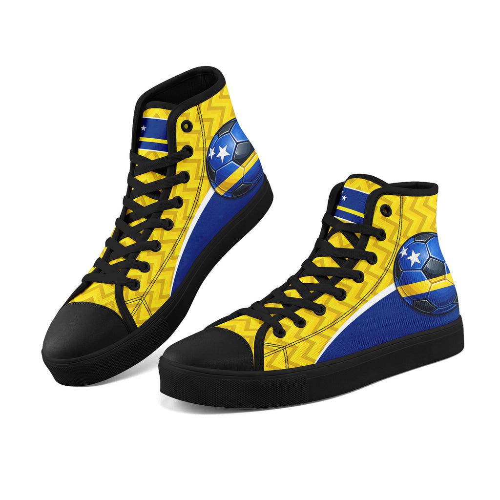 Custom Curaçao 2026 World Cup Sneakers DIY Country Flag Running Shoes Lightweight Sport Shoes Gift for Football Fans Personalized Team Name and Logo FN024-F009098-1