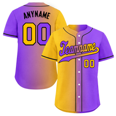 Custom Yellow Pink Gradient Fashion Personalized Authentic Baseball Jersey BSBJ01-D0a7a0a