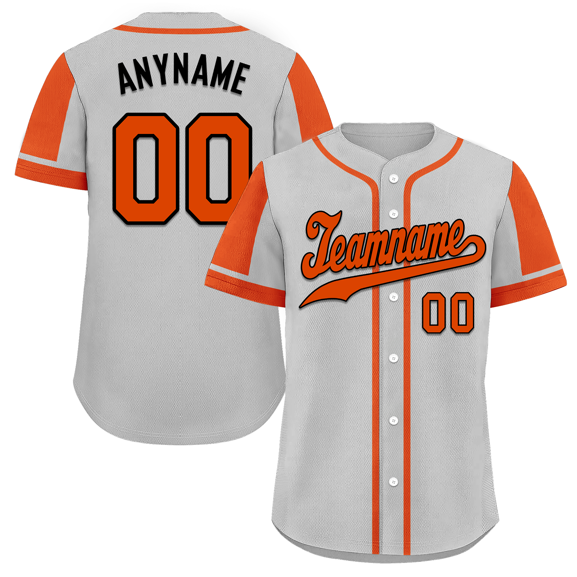 Custom Gray Orange Raglan Sleeves Personalized Authentic Baseball Jersey BSBJ01-D017187