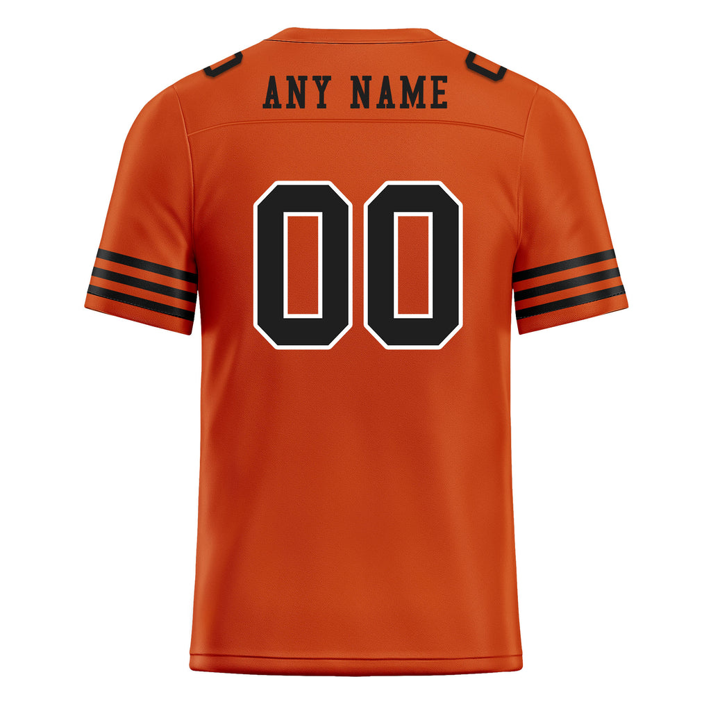 Custom Orange Black Striped Sleeves Personalized Authentic Football Jersey FBJ02-D06043