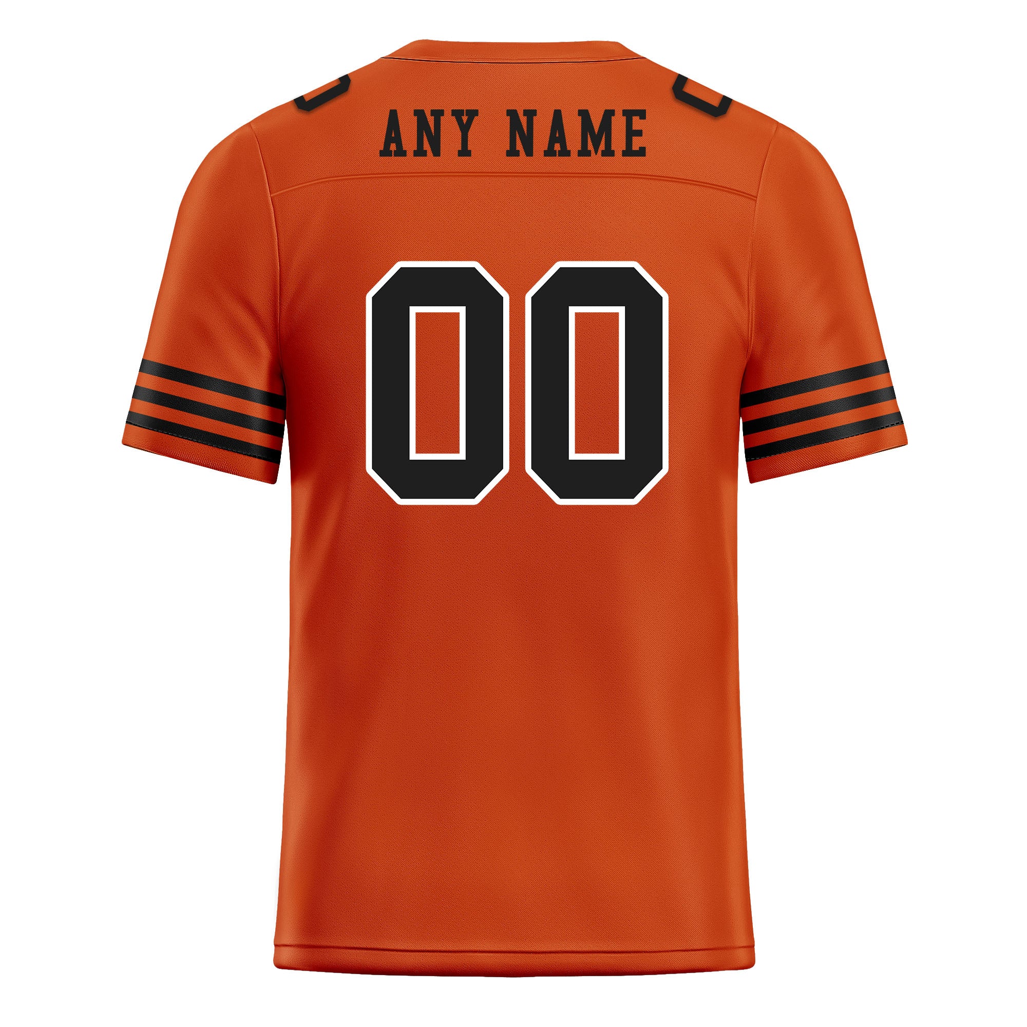 Custom Orange Black Striped Sleeves Personalized Authentic Football Jersey FBJ02-D06043
