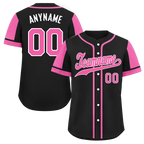 Custom Black Pink Raglan Sleeves Personalized Authentic Baseball Jersey BSBJ01-D017198