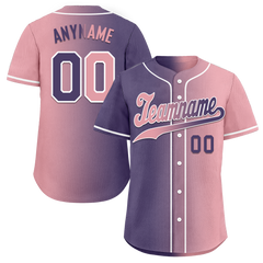 Custom Purple Pink Gradient Fashion Personalized Authentic Baseball Jersey BSBJ01-D0a7a0e