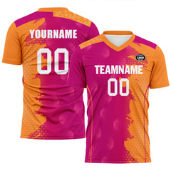 Custom Pink Yellow Soccer Sets Jersey Personalized SCJ101-D020210-5