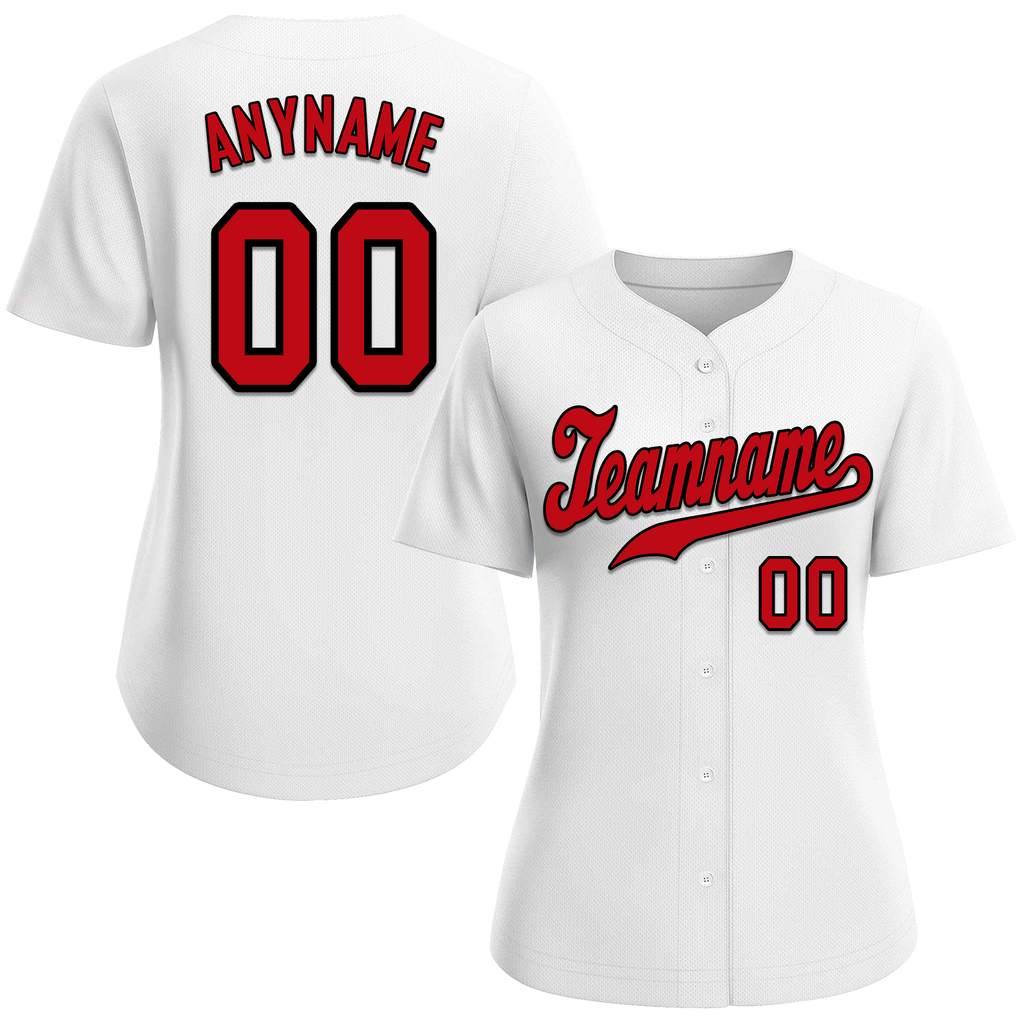 Custom White Classic Style Red Personalized Authentic Baseball Jersey BSBJ01-bd0fad9