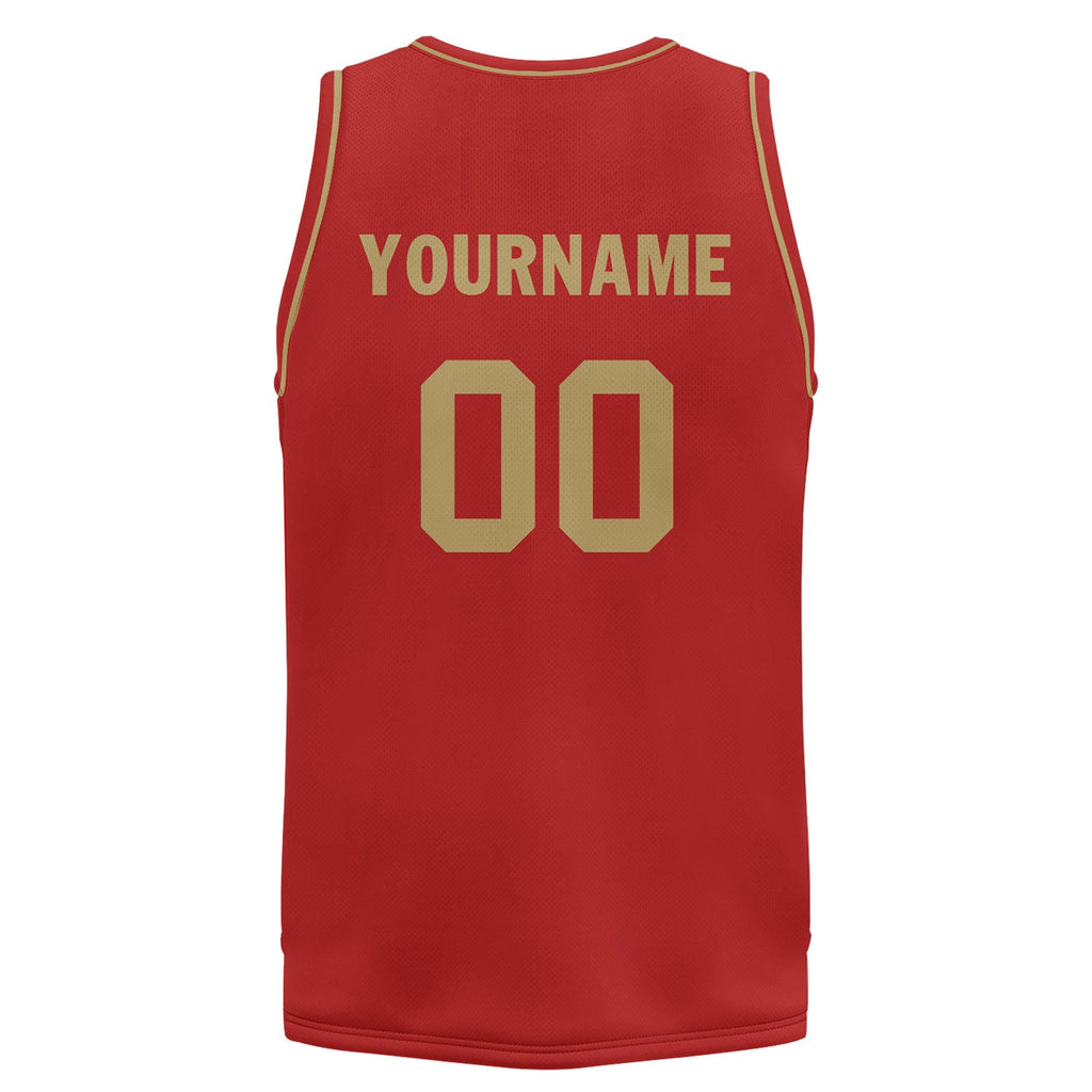 Custom Red Classic Style Sports Uniform Basketball Jersey BBJ01-D020105-21