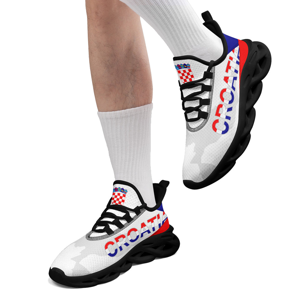 Custom Croatia 2026 World Cup Sneakers DIY Country Flag Running Shoes Lightweight Sport Shoes Gift for Football Fans Personalized Team Name and Logo FN003-F009104-5