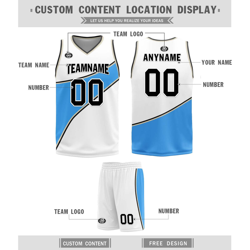 Custom Blue White Atlanta City Edition Personalized Reversible Basketball Set Sports Basketball Jersey BBJ01R-D0610-1-COOLMAX