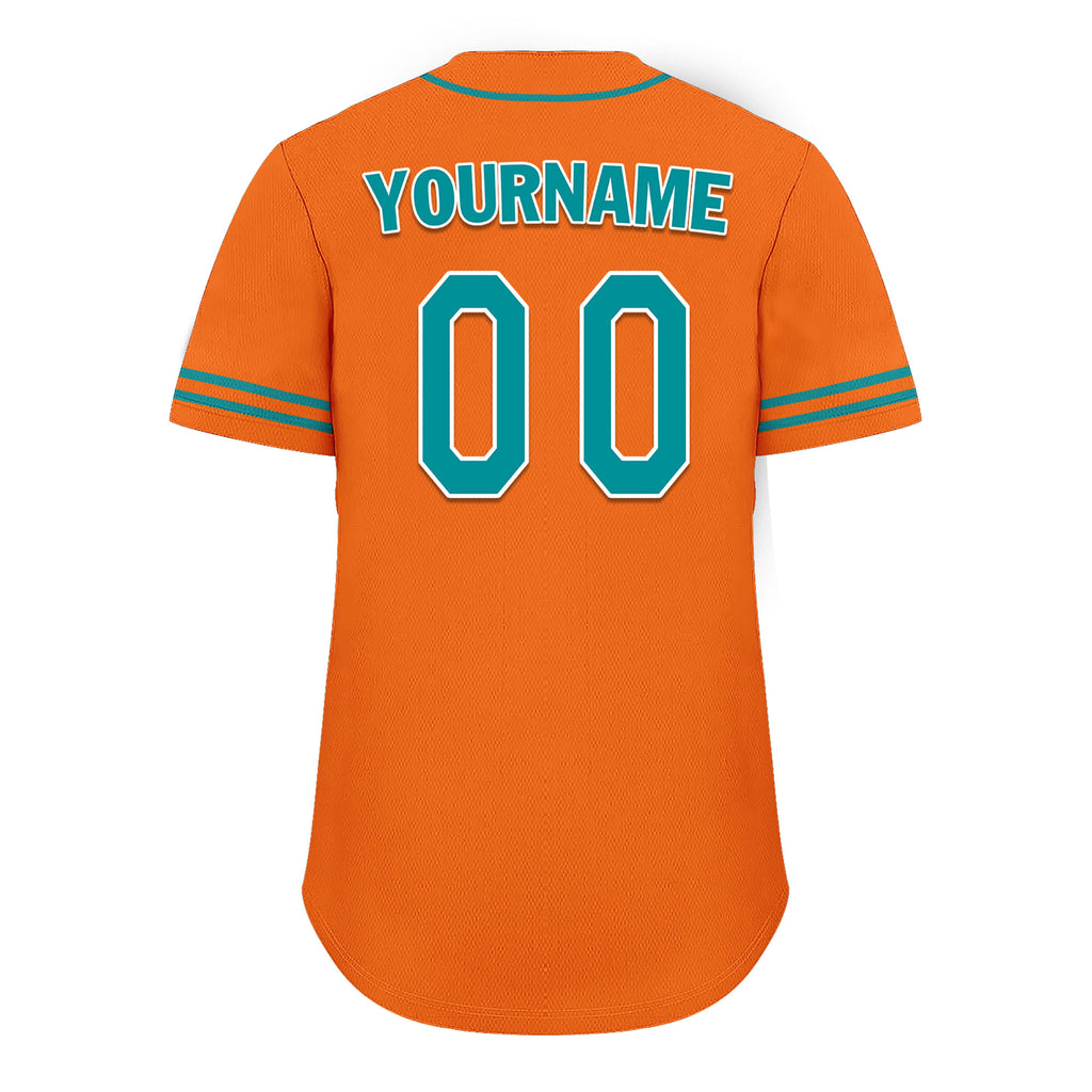 Custom Orange Classic Style Cyan Personalized Authentic Baseball Jersey UN002-bd0b00d8-e