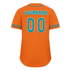 Custom Orange Classic Style Cyan Personalized Authentic Baseball Jersey UN002-bd0b00d8-e