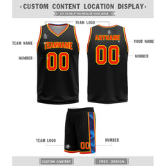 Custom Black Blue Orange White Oklahoma City City Edition Personalized Reversible Basketball Set Sports Basketball Jersey BBJ01R-D0610-21