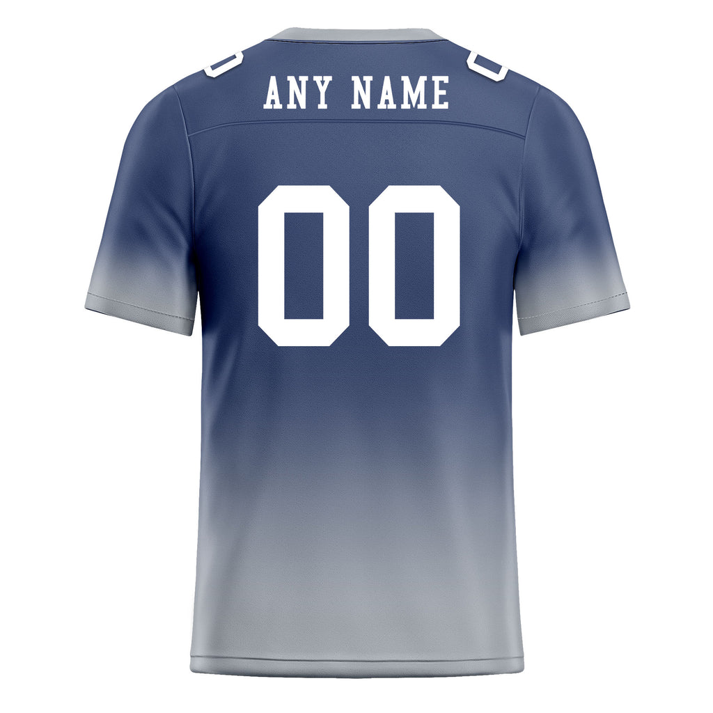 Custom Gray Blue Fade Fashion Personalized Authentic Football Jersey FBJ02-D06109