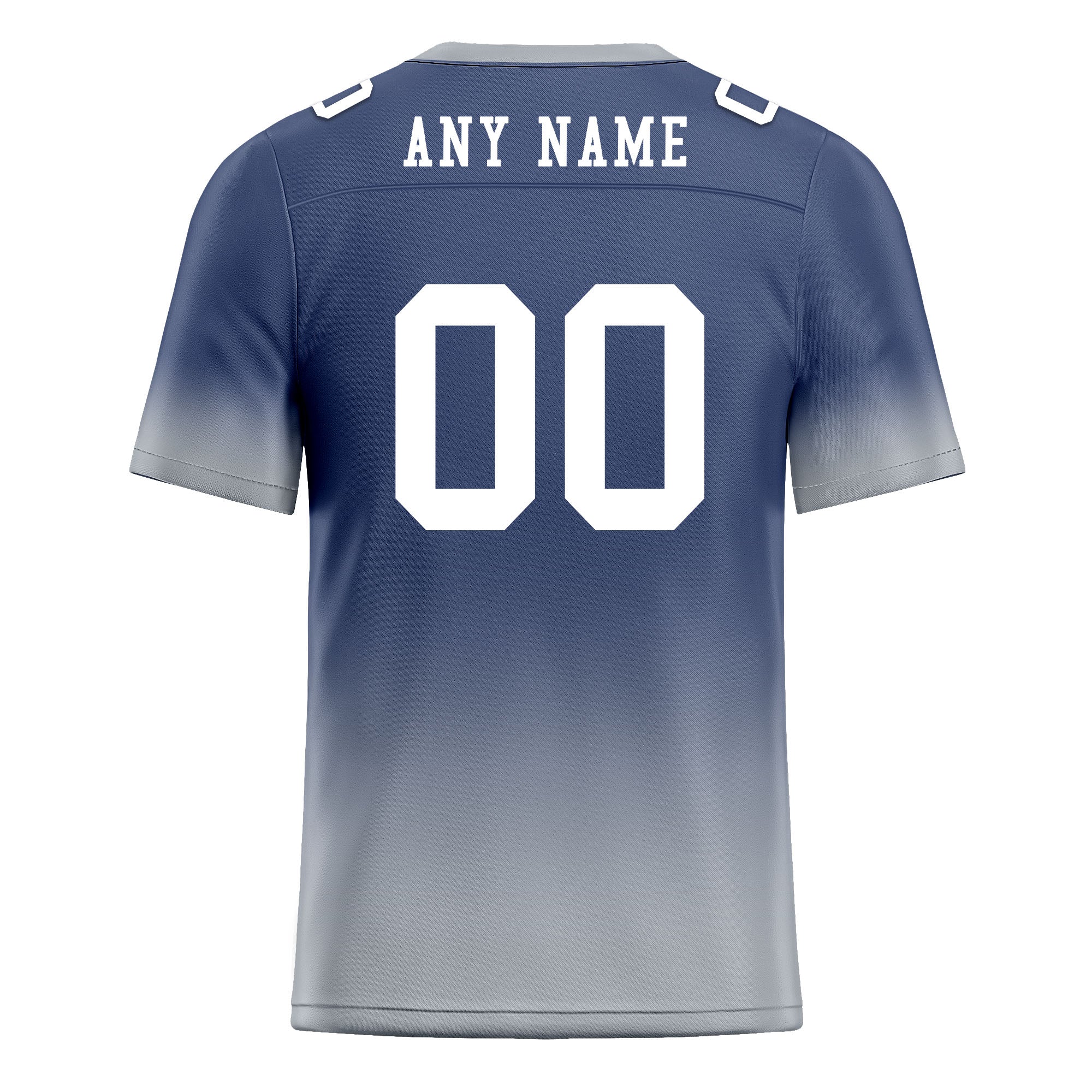 Custom Gray Blue Fade Fashion Personalized Authentic Football Jersey FBJ02-D06109