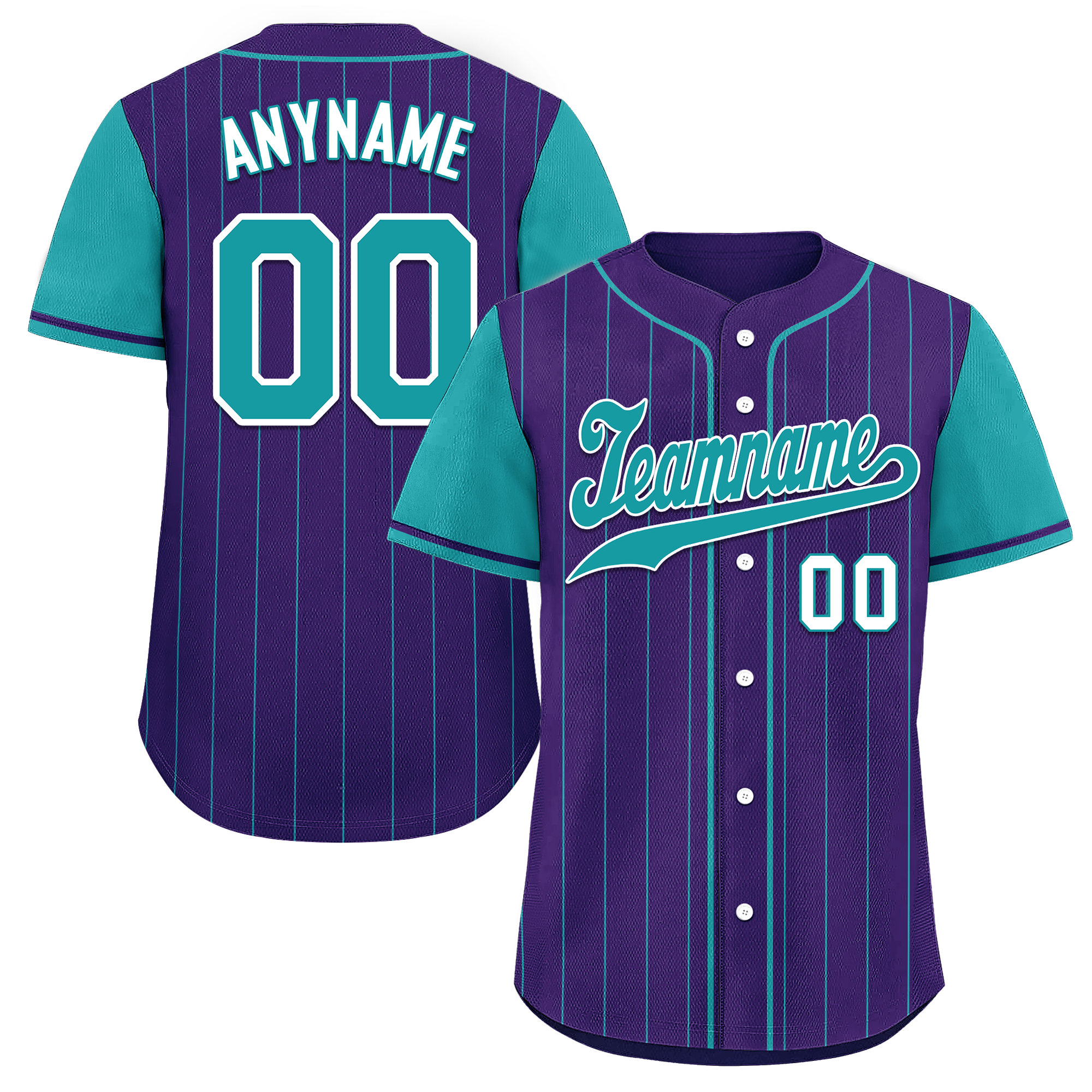 Custom Purple Cyan Stripe Fashion Personalized Authentic Baseball Jersey BSBJ01-D017248