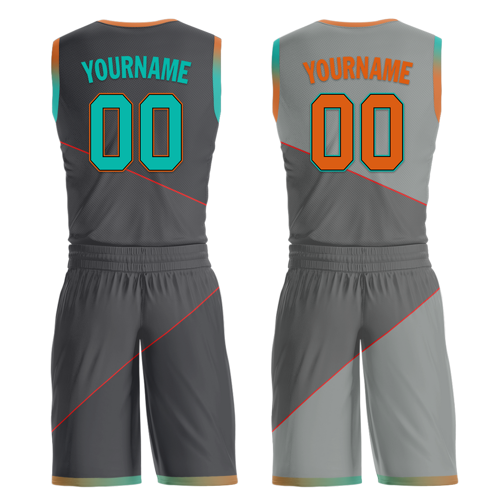 Custom Gray Classic Style Reversible Basketball Uniform Personalized Ordinary BBJR-D017024